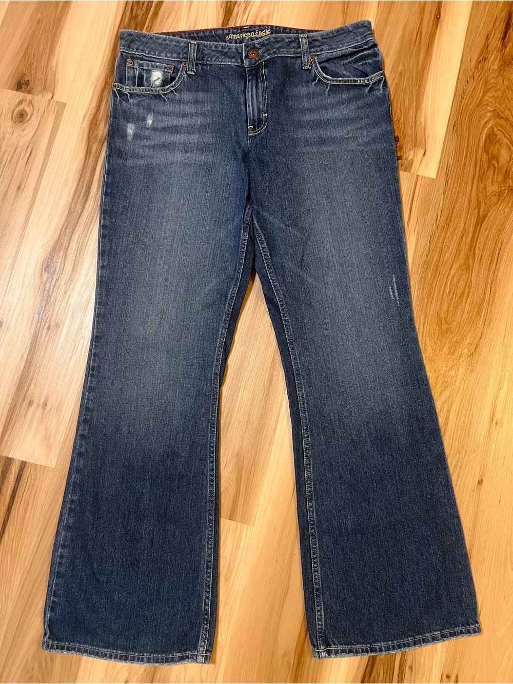 American Eagle AE Favorite Jeans Y2K Womens 18L Long Bootcut Straight Mid Rise
